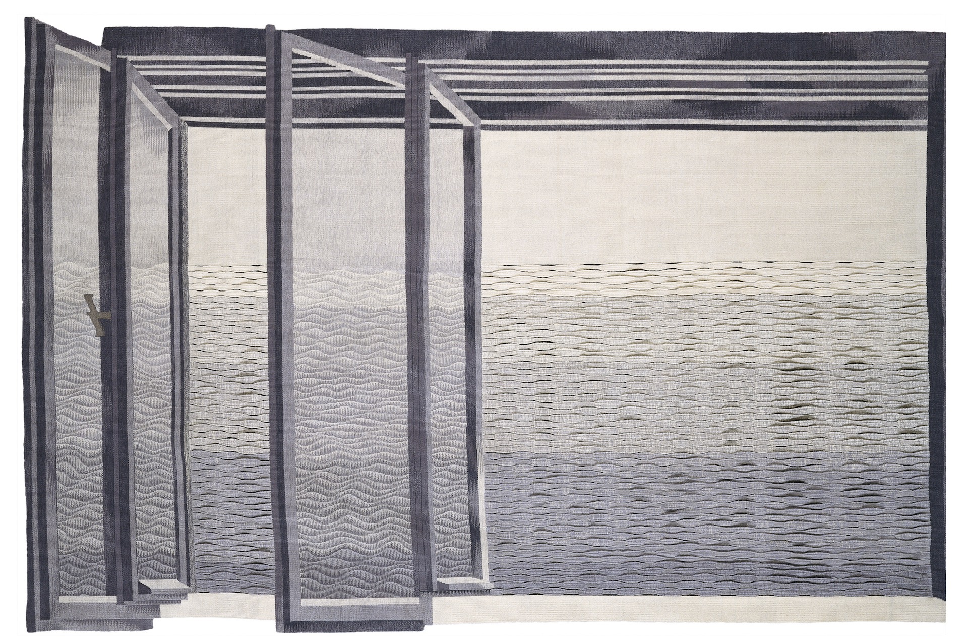 HAJNAL Gabriella: Kilátás északra, 1976, haute lisse, gyapjú, 140x240 cm